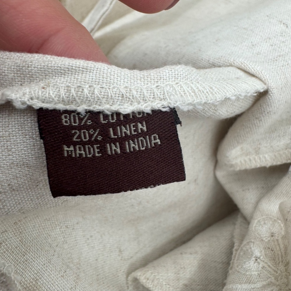 Ranna Gill Dress Women XS Beige Sleeveless Eyelet Boho Coquette Pleated Fairy - Picture 7 of 10